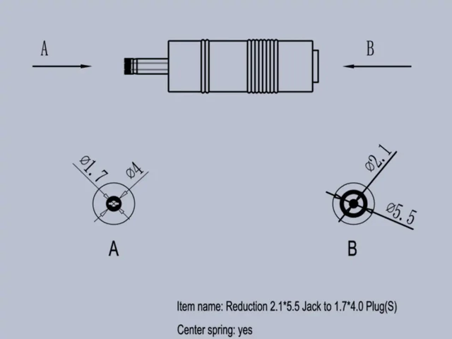 Csatlakozó adapter 2.1x5.5-ről 1.7x4.0-ra (S)