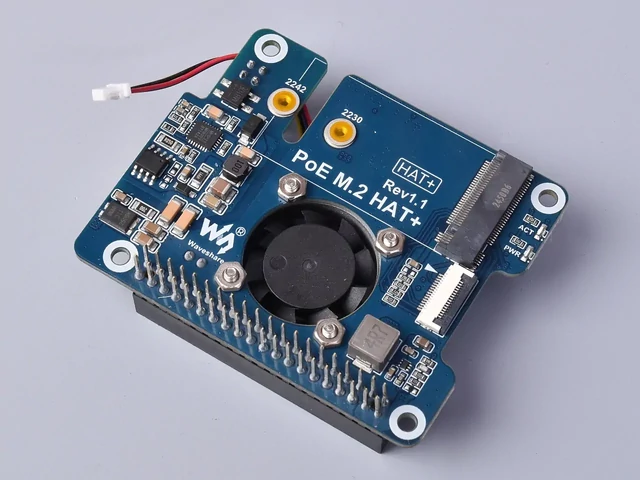W28411 M.2 HAT+ with PoE for Raspberry Pi 5 (2230, 2242)