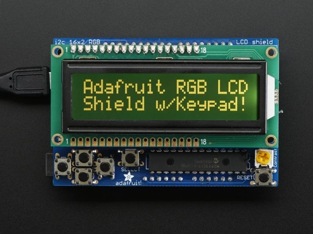 A714 RGB LCD Shield Kit w/ 16x2 Character Display - I2C