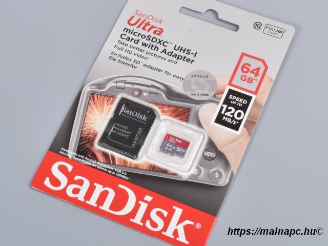 SanDisk 64GB microSD Ultra kártya
